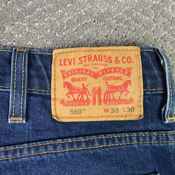 Levi's 569 Loose Straight Fit Jeans Men's 38 x 30 Measures 40 x 28 Blue - Picture 6 of 12